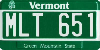 VT license plate MLT651