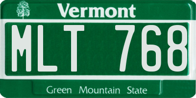 VT license plate MLT768