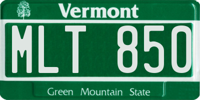 VT license plate MLT850