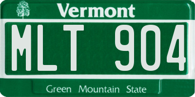 VT license plate MLT904