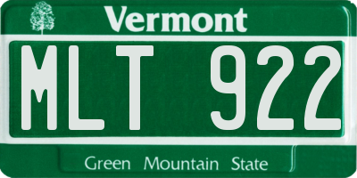 VT license plate MLT922