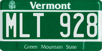 VT license plate MLT928