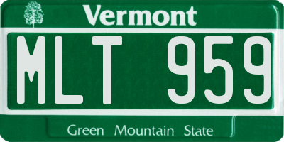 VT license plate MLT959