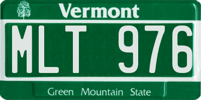 VT license plate MLT976