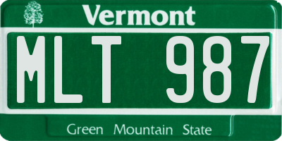 VT license plate MLT987