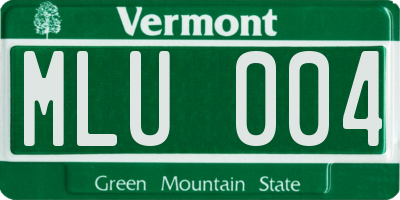VT license plate MLU004