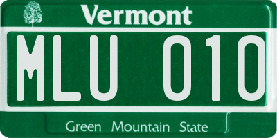 VT license plate MLU010