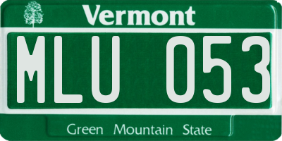 VT license plate MLU053
