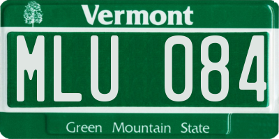 VT license plate MLU084