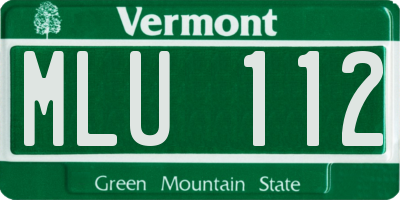 VT license plate MLU112
