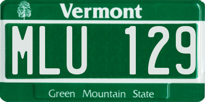 VT license plate MLU129