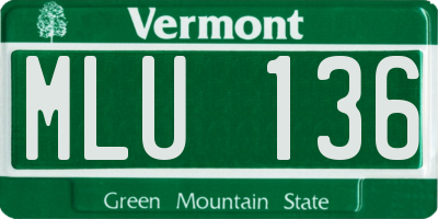 VT license plate MLU136