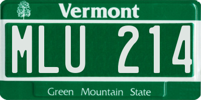 VT license plate MLU214