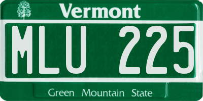 VT license plate MLU225