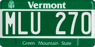 VT license plate MLU270