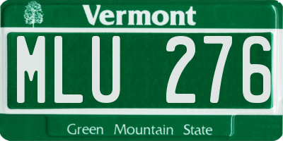 VT license plate MLU276