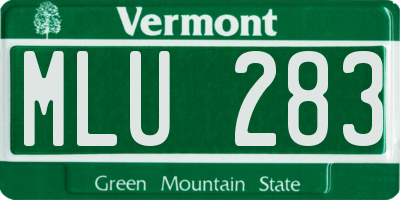 VT license plate MLU283