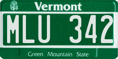 VT license plate MLU342
