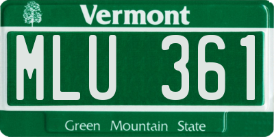 VT license plate MLU361