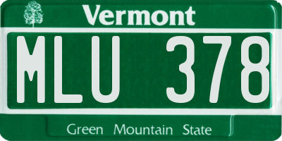 VT license plate MLU378