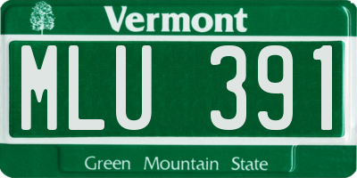 VT license plate MLU391