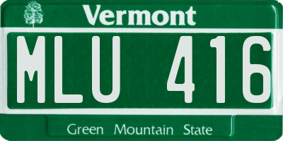 VT license plate MLU416