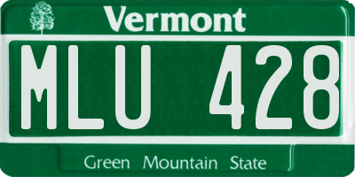 VT license plate MLU428