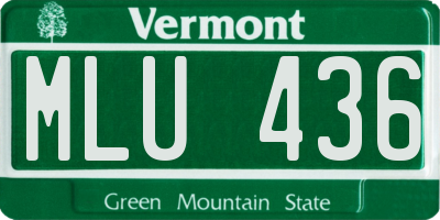 VT license plate MLU436
