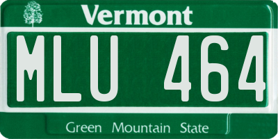 VT license plate MLU464