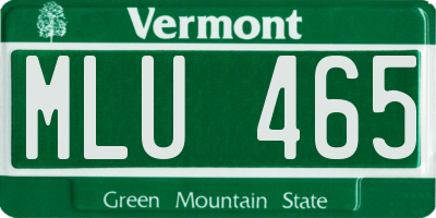 VT license plate MLU465