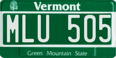 VT license plate MLU505