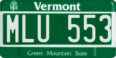 VT license plate MLU553
