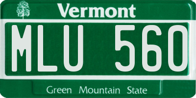 VT license plate MLU560