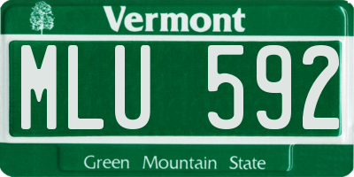 VT license plate MLU592