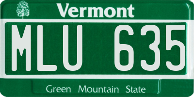 VT license plate MLU635