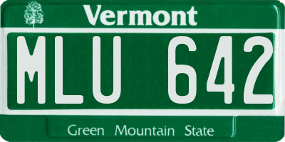 VT license plate MLU642