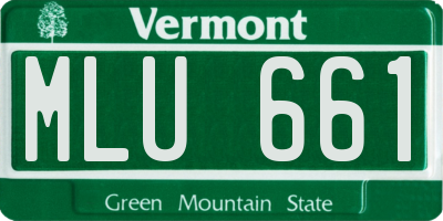 VT license plate MLU661