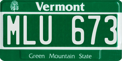 VT license plate MLU673