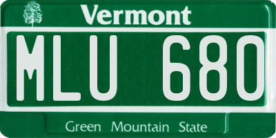 VT license plate MLU680