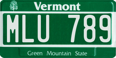 VT license plate MLU789