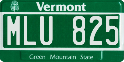 VT license plate MLU825