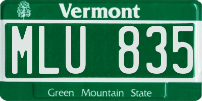 VT license plate MLU835