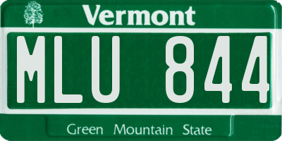 VT license plate MLU844