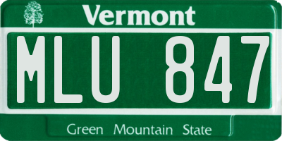 VT license plate MLU847