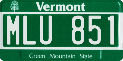 VT license plate MLU851
