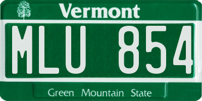 VT license plate MLU854