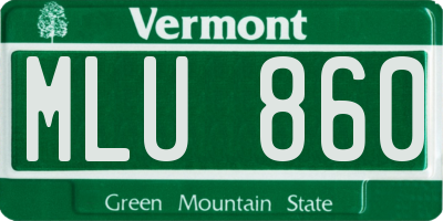 VT license plate MLU860