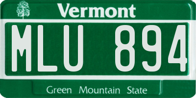 VT license plate MLU894