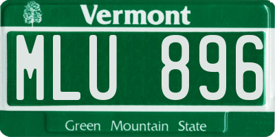 VT license plate MLU896