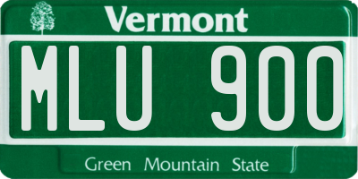 VT license plate MLU900